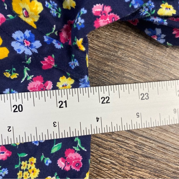 Polo Ralp Lauren Shirt Men Large Blue Multicolor Floral Button Down Front Pocket - Picture 7 of 8